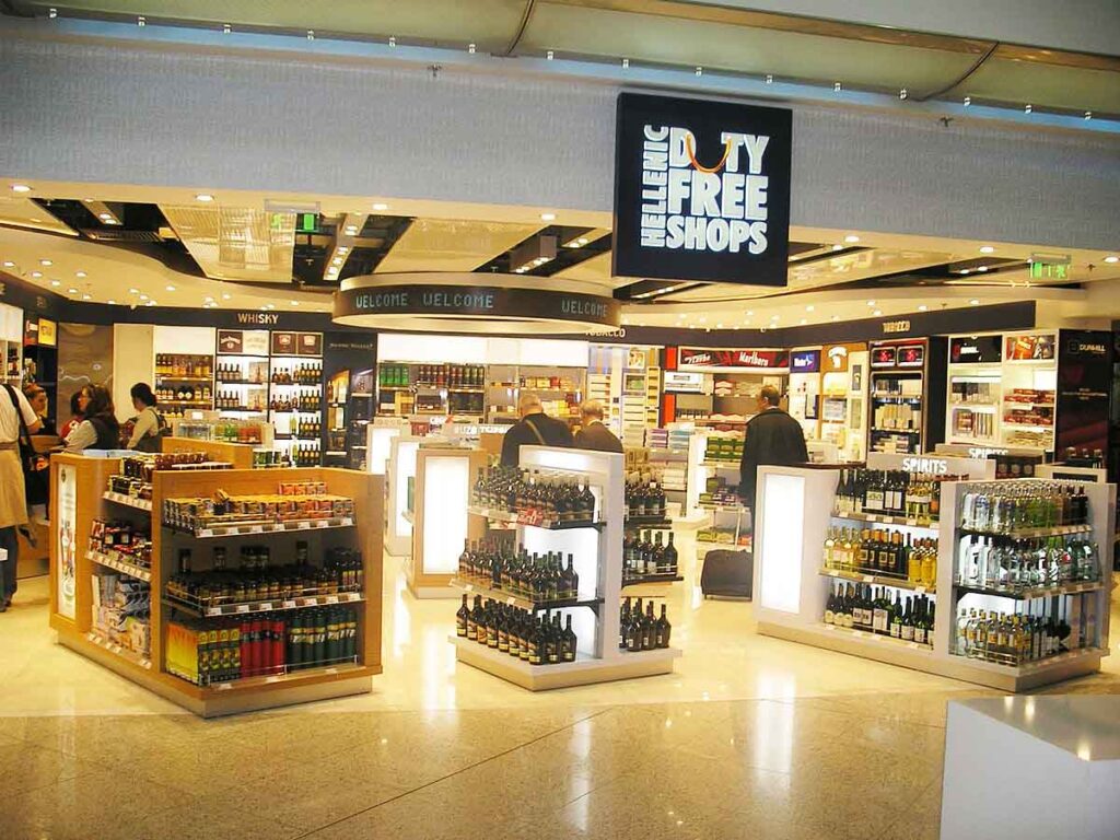 Duty Free shop in Thessaloniki Airport, Greece.