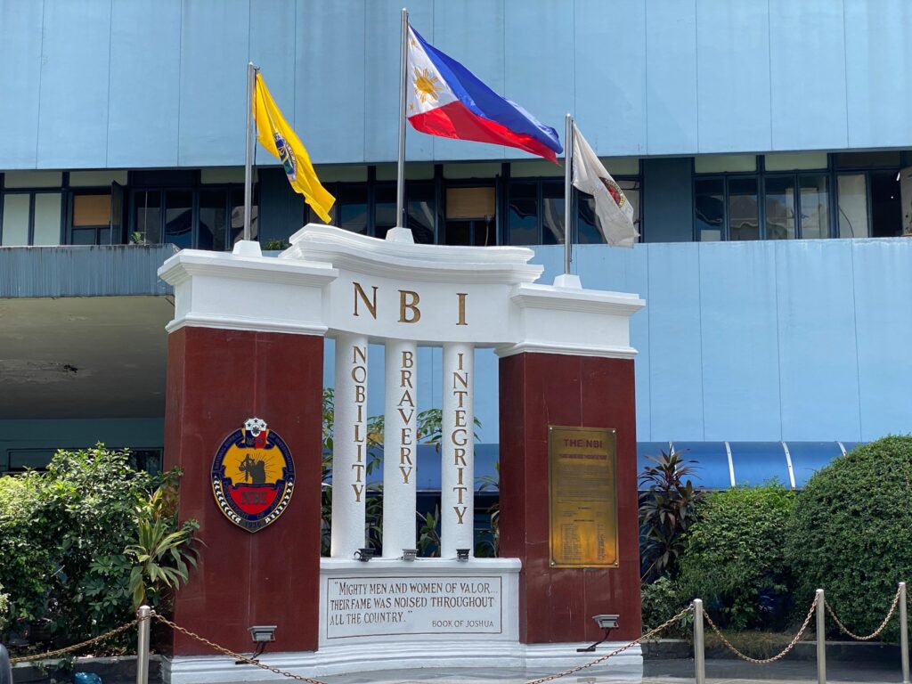 Iconic concrete structure within the compound of the Main NBI office in Metro Manila.