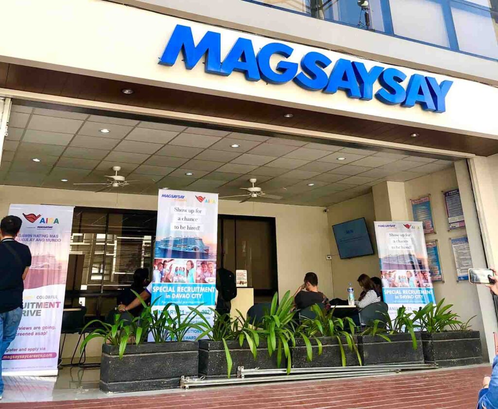 Magsaysay Crewing office in Davao with applicants waiting for their queue.