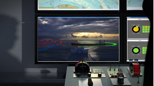 Monitoring movement and situational awareness of unmanned ship.