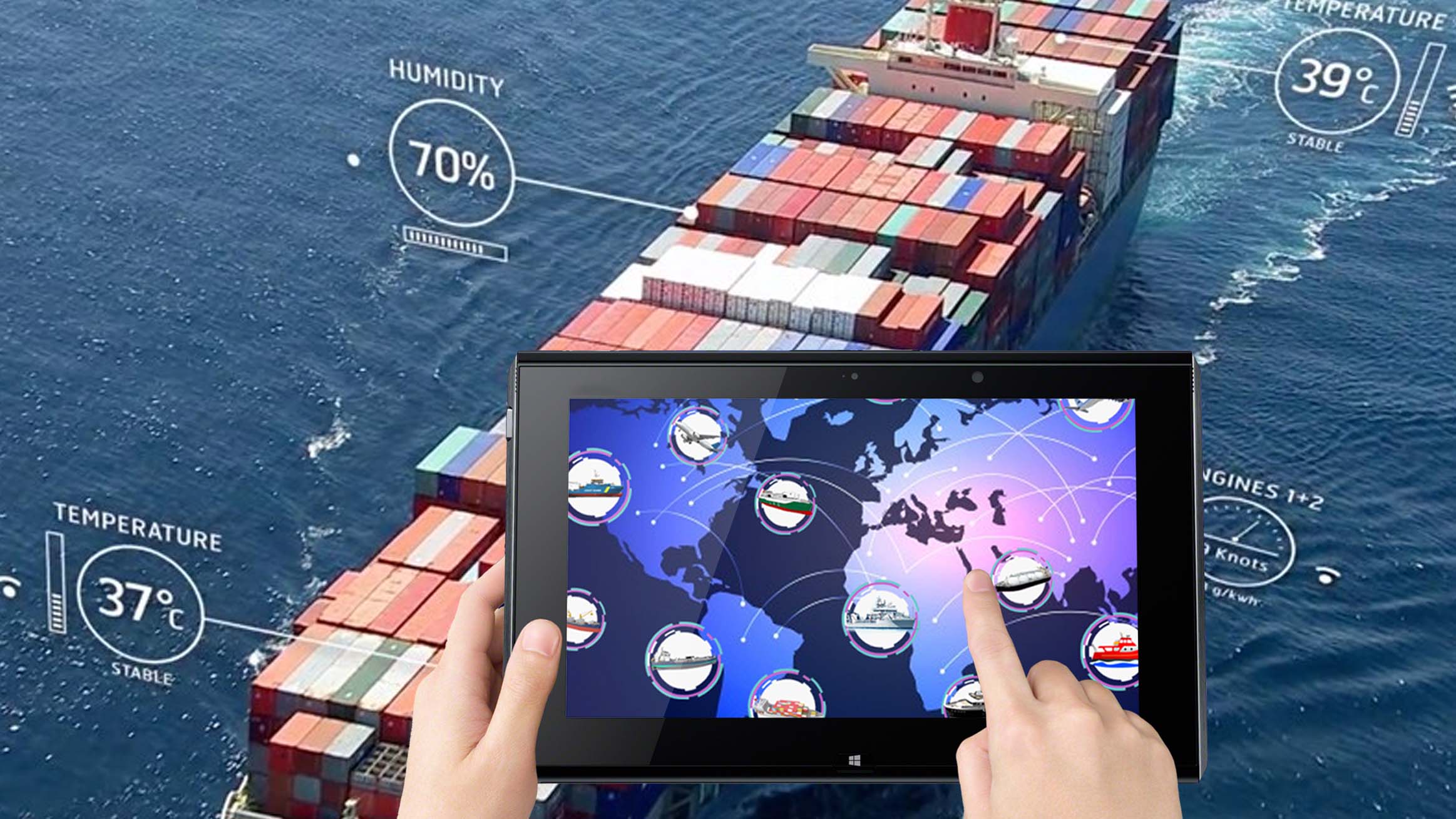 Autonomous Ship controlled and monitored using phone tablet in a remote location
