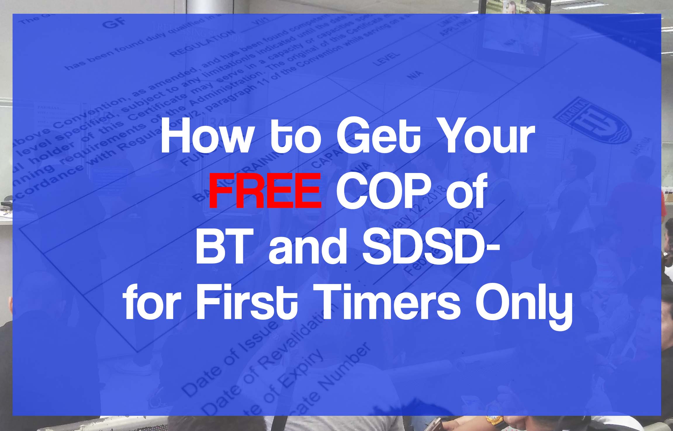 Featured image of the article "Free COP of BT and SDSD" with a sample COP at the background.