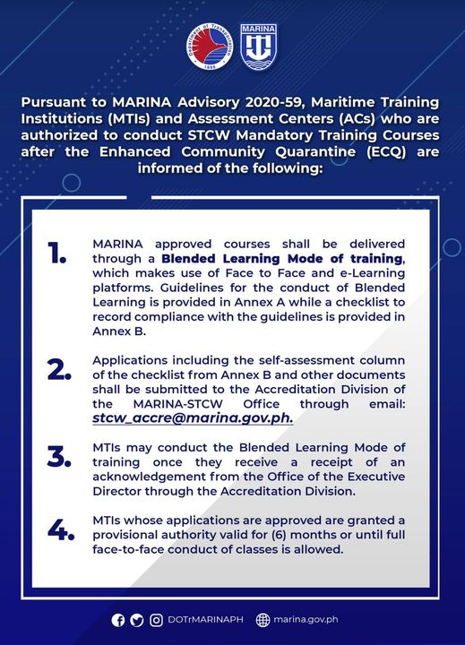 Marina Advisory 2020-59 on Blended Learning Mode