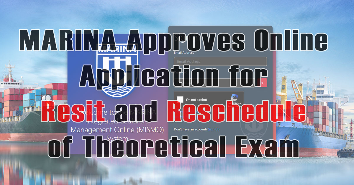 Cover photo of the article, "MARINA Approves Online Application for Resit and Reschedule of Theoretical Exam"