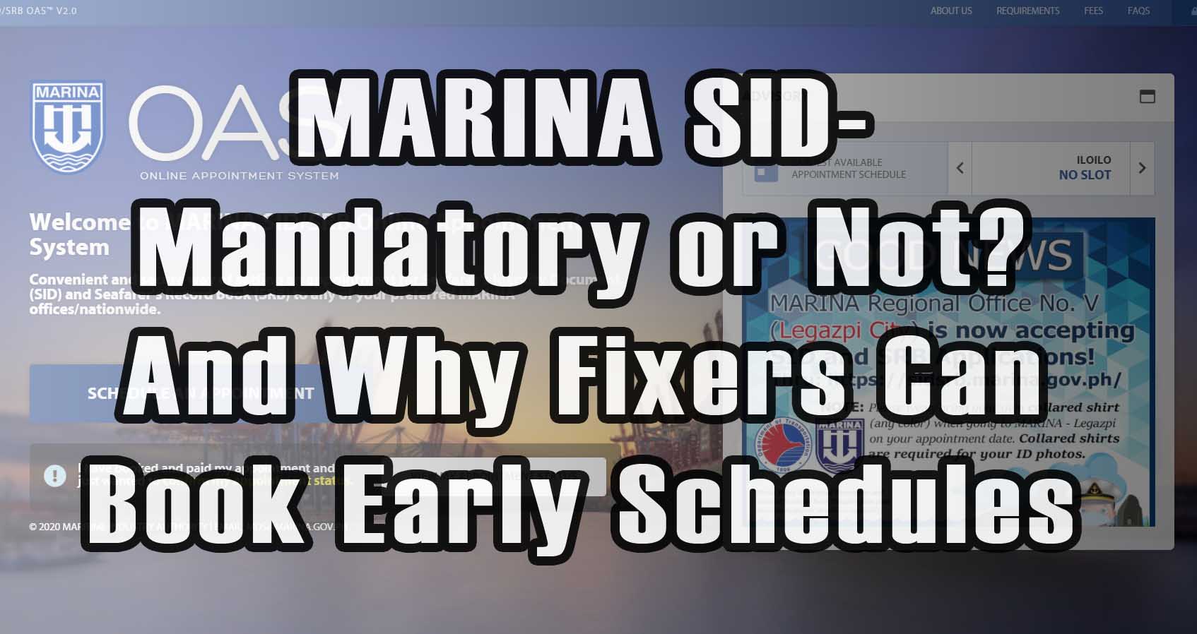 Featured image for the article, "MARINA SID- Mandatory or Not? And Why Fixers Can Book Their Schedules"