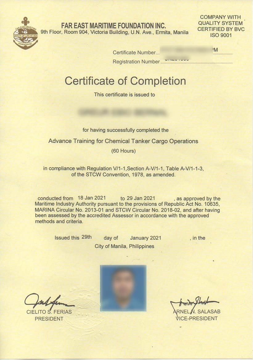 ATCTCO Certificate after my blended learning course