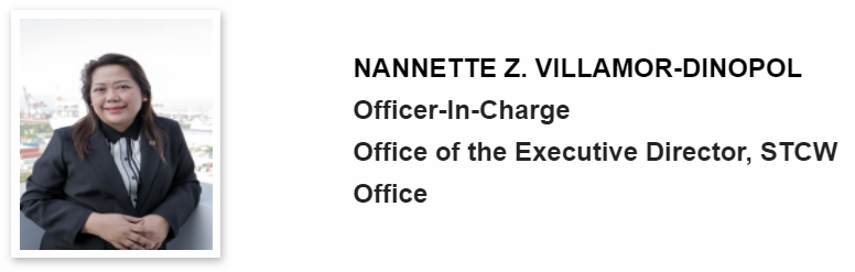 MARINA’s Deputy Administrator for Operations Engr. Nannette Z. Villamor-Dinopol 