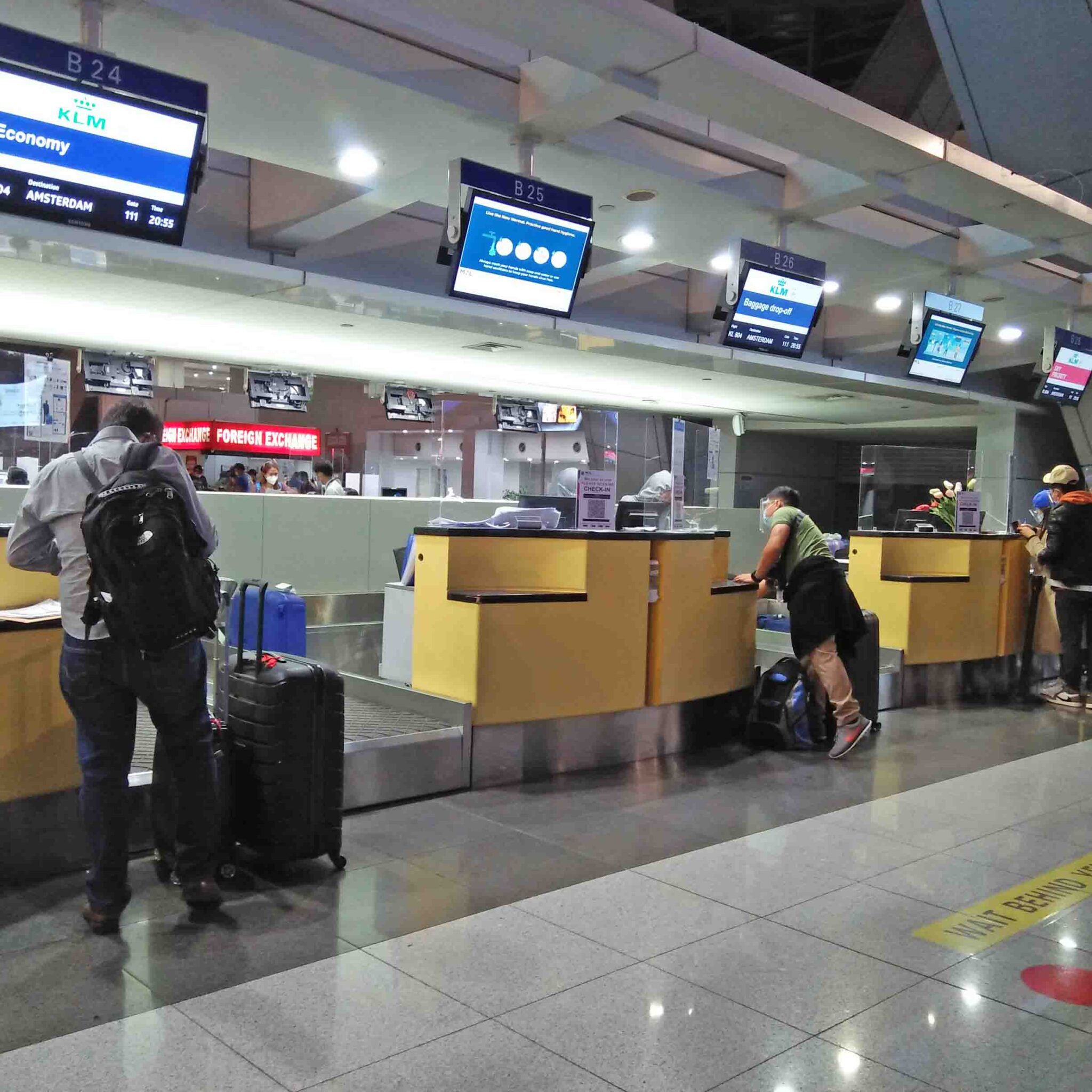 Passengers checking in their baggage at KLM Check In Counter at the NAIA Terminal 3.