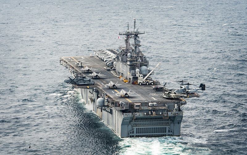 The amphibious assault ship USS Wasp. Image from Maritime Self-Defense Force.