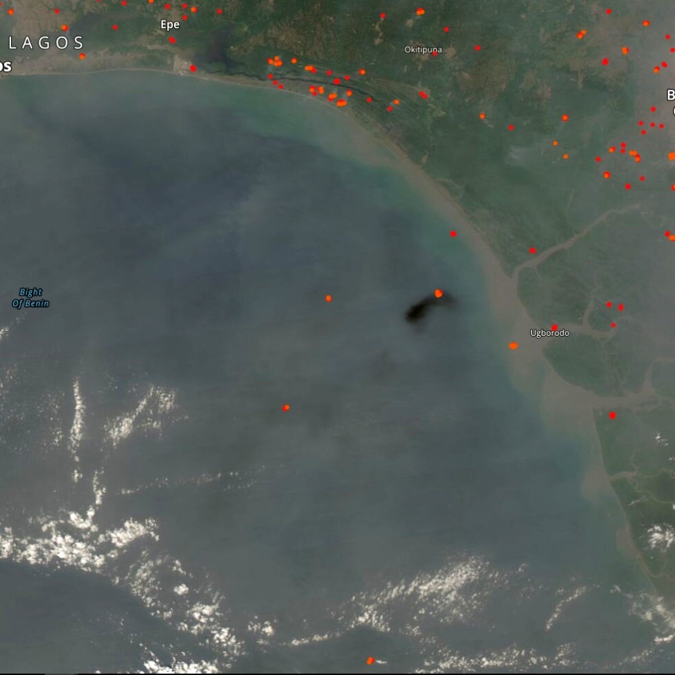 Map of OML Oilfield where Trinity Spirit is burning.