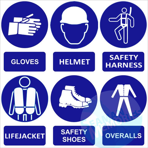 Personal Safety Equipment (PPE) used in rigging an accommodation ladder