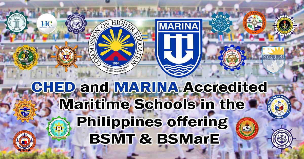 List of CHED and MARINA Accredited Maritime Schools 2022-2023