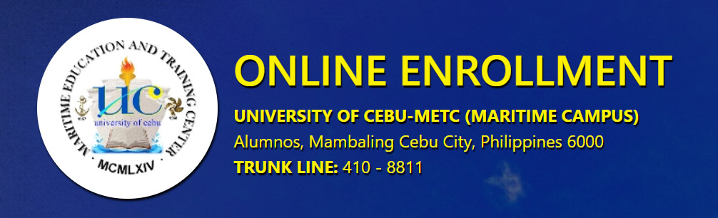 Logo of University of Cebu - METC Campus, one of the accredited maritime schools in the country.