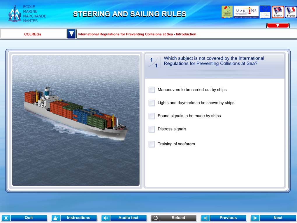 A question from the ship's Computer-based Training or CBT.