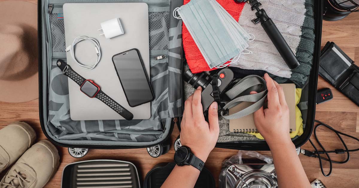 Phones, watches, notebooks, tshirts, camera, and phone chargers are part of the seafarer packing list.