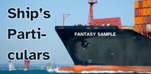 Ship’s Particulars for the vessel Fantasy Example