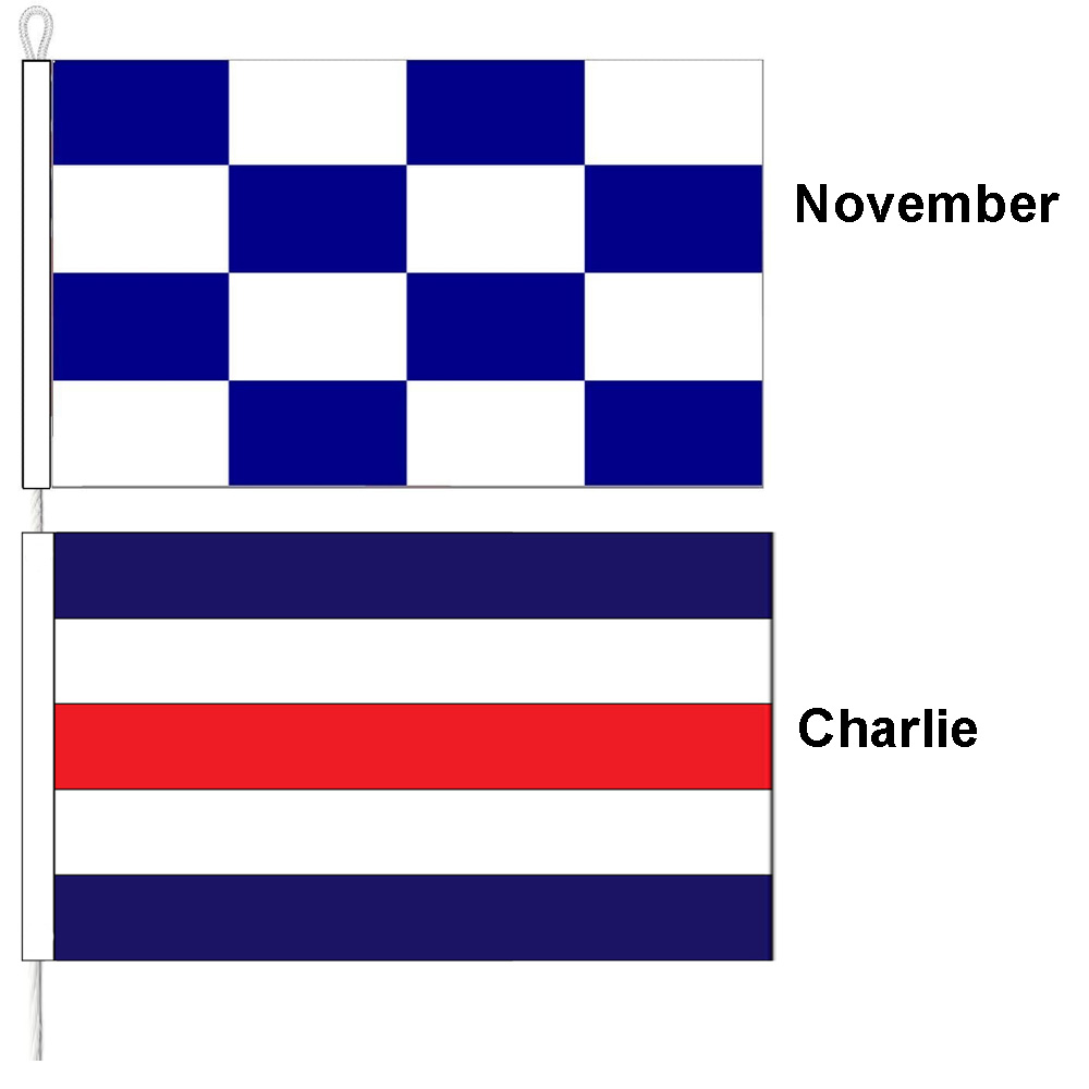 A Novemver over Charlie Flag indicating a distress signal.