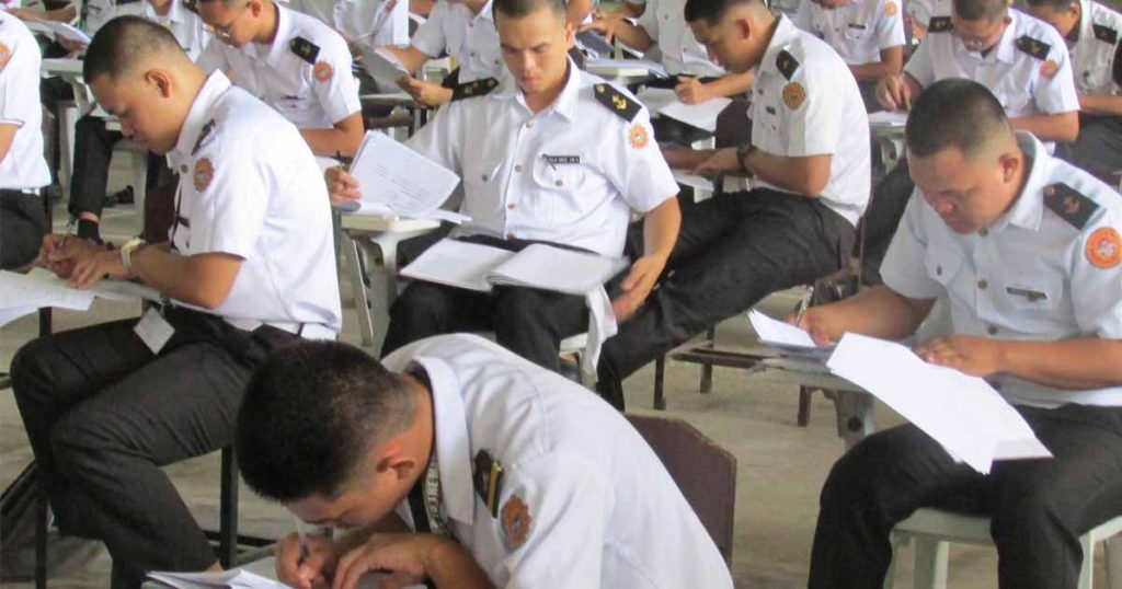 Student cadets of PIT taking their exams.